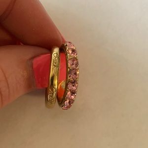 Coach gold band with pink gem band